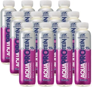 12X San Benedetto Acqua Protein Bevanda Proteica Mela Lemongrass 400ml - Foto 1 di 2