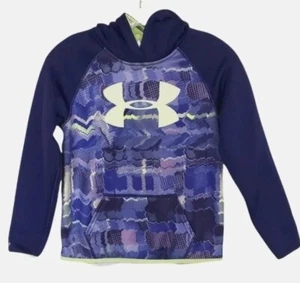 Under Armour Hoodie Top Kids Blue Cold Gear Storm 1 Long Sleeve 1265688 - Picture 1 of 20