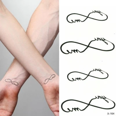 JUSTFOX Temporary Tattoos Infinity Sign Infinity Design Temporary Adhesive Tattoo