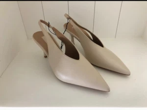 NEU Beige ( creme ) SLINGBACK PUMPS Damen von TOPSHOP Grösse 40 90er Jahre Style - Bild 1 von 8