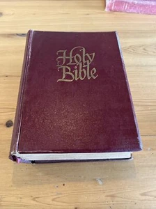 HOLY BIBLE King James Version KJV J. J. Little & Ives Co. 1959 Large Print Weddi - Picture 1 of 12