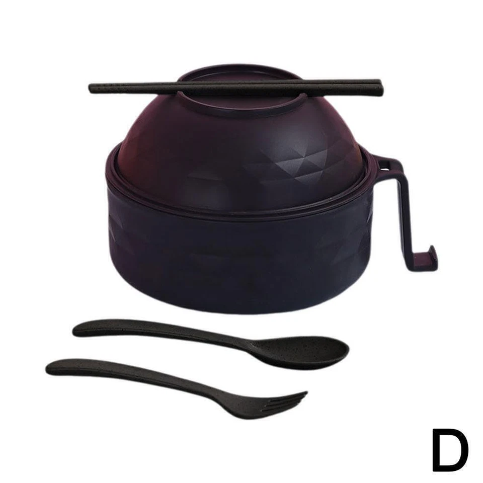 Juego de tazones de ramen microondas cocina de ramen fideos instantáneos tazón con palillos Foto 1 de 4