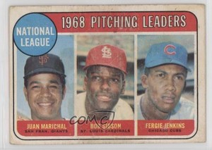 1969 O-Pee-Chee League Leaders Juan Marichal Bob Gibson Fergie Jenkins #10 HOF