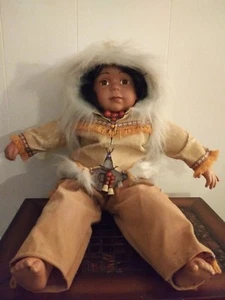 Native American Ceramic Doll 24" - Picture 1 of 5