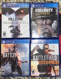 ps4 games lot (4). Killzone Shadow fall, C.o.d WWII, Battlefield 1 & Hardline. - Picture 1 of 7