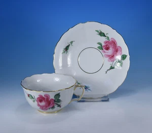 Meissen "Rote Rose" Teetasse & Untertasse Pfeifferzeit (1924-1934) - Bild 1 von 3