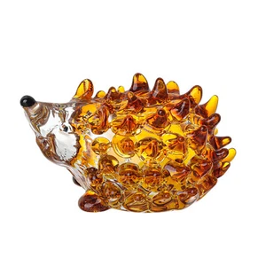 Amber Crystal Hedgehog Figurine Collection Glass Animal Ornament Home Decor Gift - Picture 1 of 6