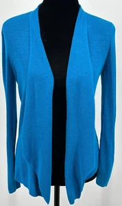 Eileen Fisher Womens Open Front Cardigan Size Small Blue 100% Organic Linen - Picture 1 of 11