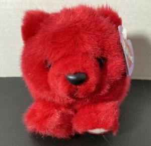 Swibco Puffkins 5" Kisses the Red Bear Plush With Hang Tag DOB 2-14-1998 - Picture 1 of 4