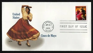 #3203 32c Cinco de Mayo, Fleetwood FDC **ALLE 5 = KOSTENLOSER VERSAND ** - Bild 1 von 1