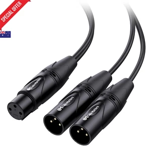 XLR Splitter Cable 45cm, Female to 2 Male, Y Patch Audio Adapter, Microphone - Picture 1 of 8