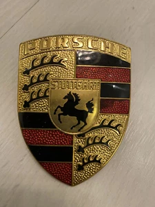 Porsche Hood Emblem 911 912 924 928 930 944 968 Front PORSCHE Crest Genuine - Picture 1 of 12