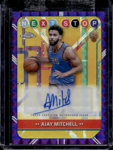 2024-25 Topps Chrome Ajay Mitchell Next Stop RC Purple Geometric Auto #NSS-AM - Picture 1 of 2