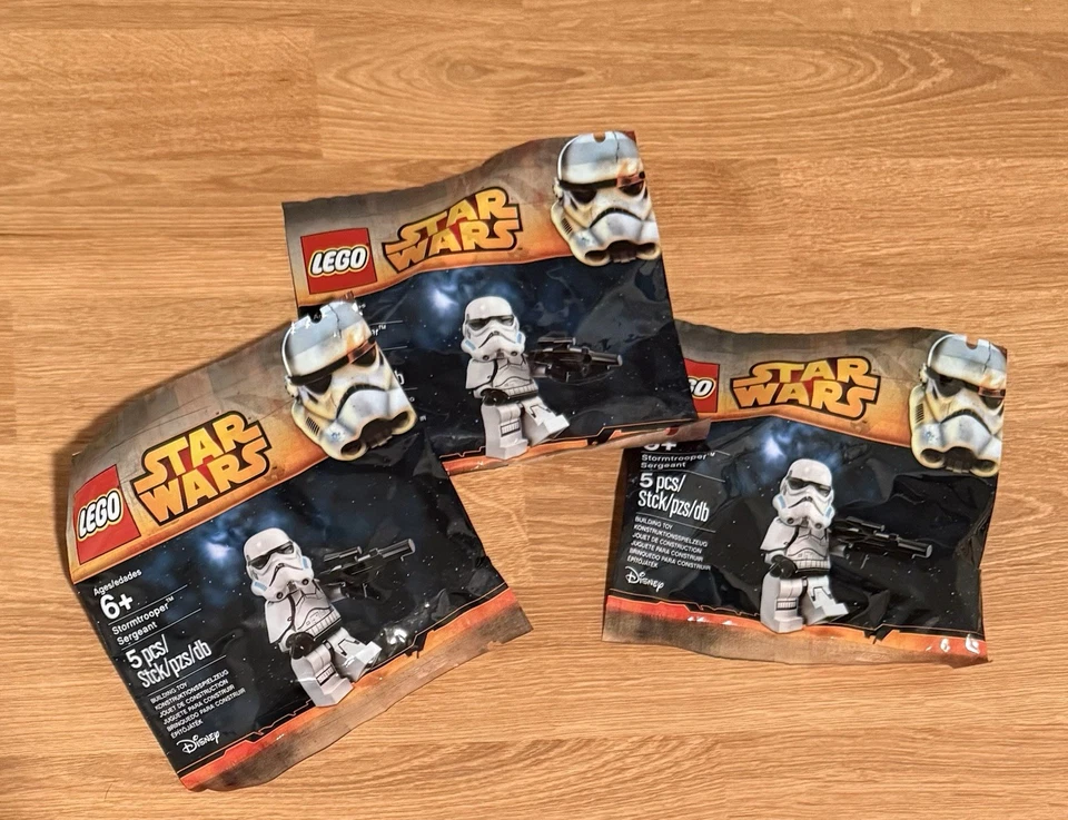 Pacote com 3 LEGO Star Wars Stormtrooper Sargento (5002938) Novo polybag lacrado poli - Imagem 1 de 2