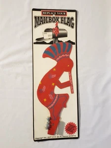 New 90s Red Kokopelli Pogonip Inc Mailbox Flag Metal Southwest Elissa Fazio Art - Picture 1 of 5