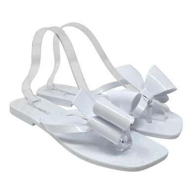 Sandalias Jeffrey Campbell Chanclas Blancas Lazo Jalea Tanga Para Mujer Talla 9 EUR 40 Foto 1 de 4