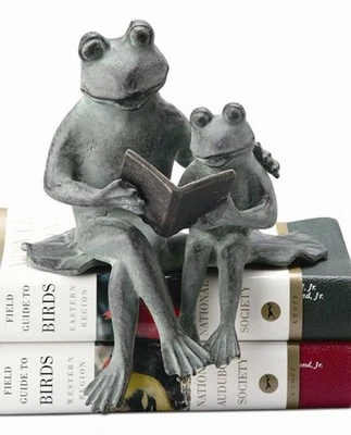 Estatuilla de ranas cuidadora de estante para padres e hijos de Rana de lectura ~ SPI Home 33408 Foto 1 de 2