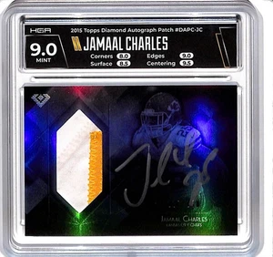 2015 Topps Diamond Jamaal Charles Patch Auto Autograph #117/150 HGA 9/10 Chiefs - Picture 1 of 2