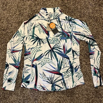 Nuevo con etiquetas Pullover de golf Puma para mujer pequeño YouV Paradise 1/4 cremallera manga larga UPF50 Foto 1 de 4