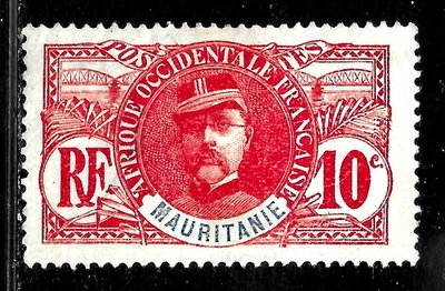 HICK GIRL-OLD MINT  FRENCH-MAURITANIA SC#5  GENERAL  LOUIS  FAIDHERBE      X6270 - Image 1 of 2