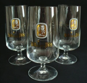 New~3~BITBURGER PILS~Germany~0.4L~BEER GLASS~Pedestal~TUMBLER~Breweriana~STEINS - Picture 1 of 13