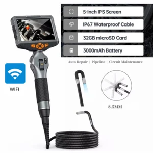 5in Wi-Fi Endoscope Two-Way Articulation Probe 8.5mm Inspection Camera Borescope - Picture 1 of 10