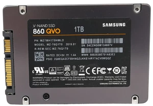 Samsung 860 QVO MZ-76Q1T0 1TB Sata 2.5" SSD Solid State Drive 62% Health - Afbeelding 1 van 2
