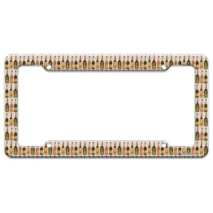 Classy Champagne Celebration Pattern License Plate Tag Frame - Picture 1 of 4