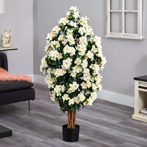 57” Azalea Artificial Flowering Tree with Natural Trunk Home Decor. Retail $179 - Picture 1 of 5