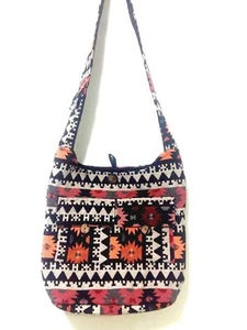 Schwarze Umhängetasche Sachel Taschen Hippie Canvas Strand Reise Bohemian Sling Hobo - Bild 1 von 2