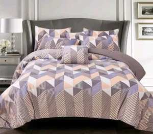 Nelaukoko Queen Flannal Comforter Set 90" x 102" Down Alternative, 2 Pillow Sham - Picture 1 of 12