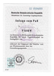 Original DDR Visum Anlage zum Paß , Variante A 14/2 - Bild 1 von 2