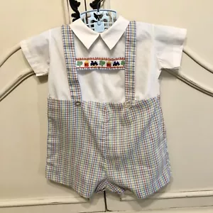 Sz 12 Mo Vintage Nannette Short Romper - Picture 1 of 9