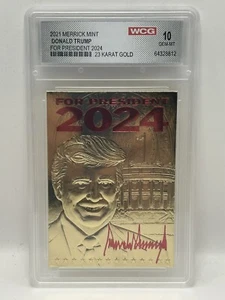 DONALD TRUMP 2024 President 23K GOLD SIGNATURE Card Graded GEM-MINT 10 - Bild 1 von 2