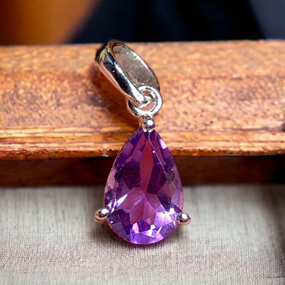 Conjunto de pingente de gota de ametista em prata esterlina 925 - NOVO - Atacado - VENDEDOR DOS EUA - Imagem 1 de 1