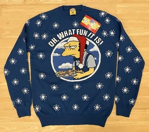 Medium 40" The Simpsons Moe Szyslak Ugly Christmas Xmas Jumper Sweater - Picture 1 of 7