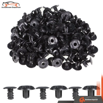 Nylon Rivet Fastener Bumper Push Type Clips For Honda Civic Accord 100Pcs 8mm - Image 1 of 4