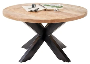 Couchtisch Beistelltisch Wohnzimmertisch Sofatisch Metall Mango Holz Massiv - Bild 1 von 2