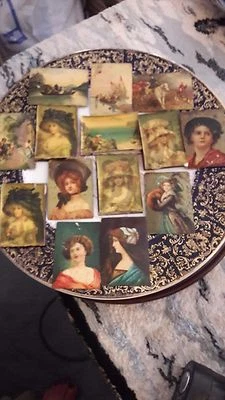 14 EXTREMELY RARE 19TH C. GERMAN COLOR  TIN TYPES-PORTRAITS/LANDSCAPES - Image 1 of 4