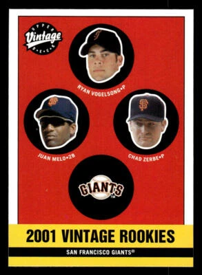 Tarjeta 2001 Upper Deck Vintage #363 Ryan Vogelsong/Juan Melo/Chad Zerbe Foto 1 de 2