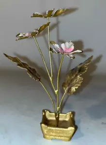 Escultura de metal MCM flores rosas firmadas? Dorado Dorado Peso ~5" Precioso - Imagen 1 de 10