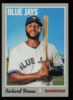 2019 Topps Heritage Richard Urena #243 Toronto Blue Jays Baseball Card - Image 1 of 2