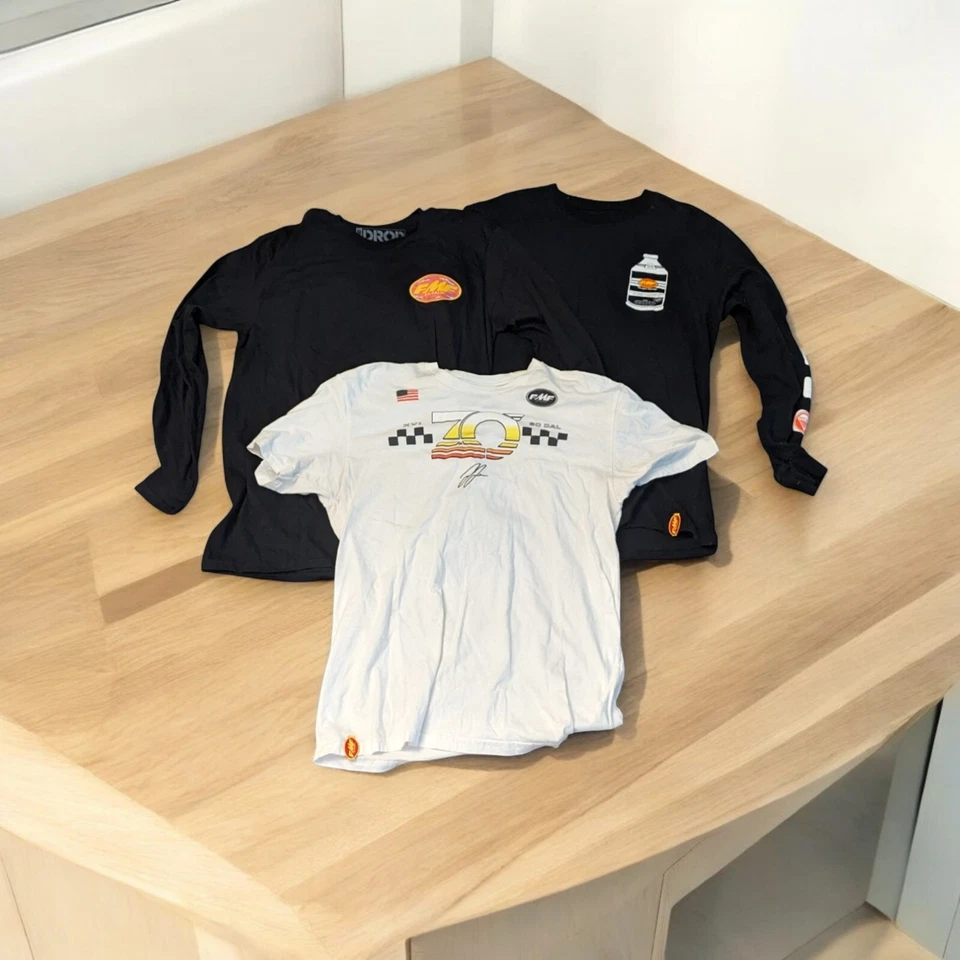 Lote De 3 Camisetas FMF Motocross Manga Larga y Corta Blanco Negro Grande Mediano Foto 1 de 4
