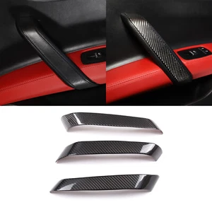 Cubierta de reposabrazos real de fibra de carbono para puerta interior de automóvil para Maserati Ghibli 2014-22 - Imagen 1 de 14