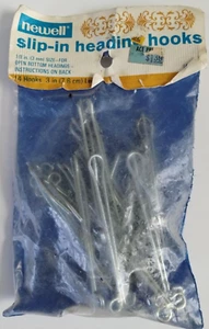 (14) Vintage 3" Slip On Steel Drapery Curtain Hooks 1/8" Drop Pinch Pleat Drape - Picture 1 of 2