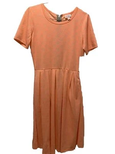 Vestido Lularoe Mangas Cortas Pequeño S NUEVO con Etiquetas Nuevo con Etiquetas Amelia Rosa Coral - Imagen 1 de 9