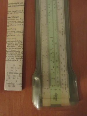 Rechenschieber Taschenrechenschieber Rietz mit Etui und Beschreibung - Bild 1 von 2