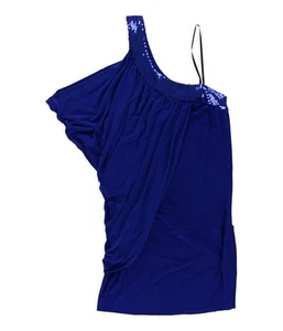 Blondie Nites Womens Drape One Shoulder Dress, Blue, XXX-Large - Picture 1 of 1