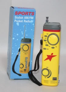 Radio tascabile AM/FM sportiva elegante cinturino manuale anni 90 vintage - scatola aperta - funzionante - Foto 1 di 10
