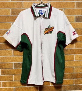 SEATTLE SUPERSONICS 1990`S BASKETBALL WARM UP SHIRT JERSEY STARTER NBA SIZE S - Picture 1 of 14
